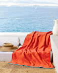 Hicampe %100 Pamuk Plaj Havlusu - Turuncu - 70x150 cm