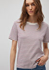 Bordo Çizgili Basic Tişört 1611653-88108
