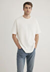 Dikiş Detaylı Beyaz Basic Tişört 0612227-70057