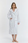 Triga Kapüşonlu Kadın Bornozu %100 Pamuk