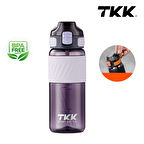 Tkk T1025 Çift Kullanım Pipetli/Rahat İçim Mor Tritan Matara 600ml