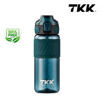 Tkk T1025 Çift Kullanım Pipetli/Rahat İçim Yeşil Tritan Matara 600ml