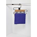 Siyah 5'li Dolap İçi 3 Katlı Pantolon Elbise, Şal, Eşarp, Askısı,Gardrop Askılığı-Metal Paslanmaz