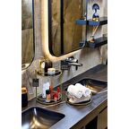 2'li Gold Banyo Organizer Seti, İki Katlı ve Tek Katlı Düzenleyici - Metal Paslanmaz