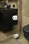 Silver Yedekli Oval Köşeli Dik Wc Tuvalet Kağıtlık /Düzenleyici / Dispenser / Metal /Paslanmaz/Askı