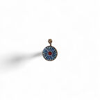 Gökyüzü Melodisi Bronz Çini Taşlı Çelik Zincir Kolye