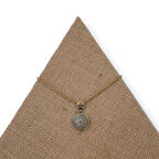 Toprak Dansı Pirinç Çini Taşlı Çelik Zincir Kolye