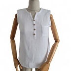 Zeytin Rüzgarı Bluz Beyaz