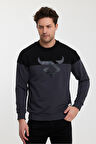 Twobull HELSİNKİ Erkek  Siyah / Füme Sweatshirt