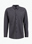 Gmg Fırenze Slim Fit Düğmeli Yaka Antrasit Erkek Gömlek GU25MFW02212