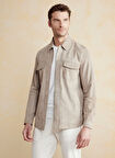 Brooks Brothers Bej Erkek Deri Ceket BBSS25MLS001