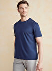 Brooks Brothers Bisiklet Yaka Lacivert Erkek T-Shirt BBSS25MTS017