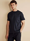 Brooks Brothers Bisiklet Yaka Lacivert Erkek T-Shirt BBFW25MTS005
