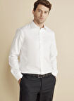 Brooks Brothers Slim Fit Klasik Yaka Beyaz Erkek Gömlek BBFW25MSH019
