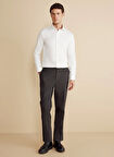 Brooks Brothers Normal Bel Düz Paça Standart Antrasit Erkek Pantolon BBFW25MPT021