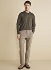 Brooks Brothers Normal Bel Düz Paça Standart Vizon Erkek Pantolon BBFW25MPT008