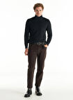Ted Baker Normal Bel Slim Tapered Paça Tapered Fit Kahve Erkek Pantolon TBMRTR1019