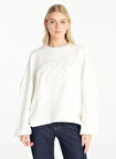 Ted Baker Bisiklet Yaka Nakışlı Ekru Kadın Sweatshırt TBWRTS1023