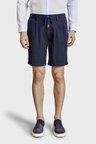 Brooks Brothers Pamuk ve Keten Karışımlı Bağcıklı Şort Erkek ŞORT BBSS26MSO003137 LACİVERT