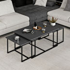 Levada 3'lü Zigonlu Sehpa - Antrasit