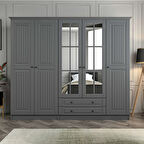 Kale 5 Kapaklı 2Ç Taçlı Dolap Mebran İlkbahar Antrasit 190CM