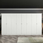 Kale 8 Kapaklı 2Ç Taçlı Dolap Beyaz Mebran Panjur Beyaz 210CM