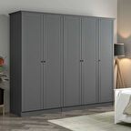 Kale 5 Kapaklı 2Ç Taçlı Dolap Antrasit Mebran Panjur Antrasit 210CM