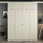 Kale 4 Mebran Panjur Kapaklı 2 Çekmeceli Dolap Ve Yüklük Kumtaşı 235CM