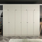 Kale 6 Mebran Panjur Kapaklı 2 Çekmeceli Dolap Ve Yüklük Kumtaşı 235CM