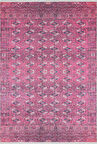 Klasik Pembe Salon&Yolluk Dijital Baskılı Makinede Yıkanabilir Kaymaz Taban Saçaklı Halı HK203  