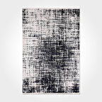 Modern Siyah Dijital Baskı Hipoalerjenik Kaymaz Taban Halı Yolluk