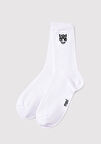 Kaplan Baskılı Beyaz Soket Çorap 0911744-620