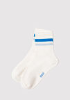 Çizgi Detaylı Beyaz Soket Çorap 1913237-20843