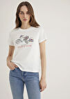 Bisiklet Baskılı Ekru Tişört 1613198-70057