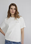 MV Baskılı Ekru Tişört 1613148-80194