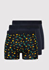 3lü Baskılı Lacivert Boxer 0911909-70490