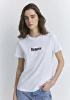 Hav Baskılı Beyaz Tişört 1613288-620