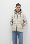 Kapüşonlu Bej Şişme Yelek 0110604-70144