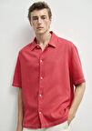 Keten Karışımlı Kırmızı Gömlek 0211620-70985