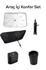 Mithra Life Araç İçi Konfor Set Güneşlik, Kapaklı Çöp Kutusu, Kokusuz Küllük MIT1255