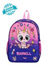 Waddell Lisanslı Kedi Desenli Mor Anaokul Kreş Okul Öncesi Çocuk Sırt Çantası