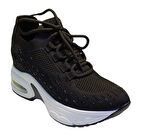 Guja 25y300-20 Kadın Taşlı Gizli Ökçeli Sneaker Ayakkabı Siyah