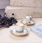 Porser Palm 4 Parça Kahve Fincan Takımı Mavi