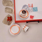 Porser Palm 4 Parça Kahve Fincan Takımı Turuncu