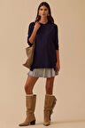 Seçil Kadın Sıfır Yaka Basic Tunik 1025 Lacivert