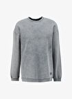 Lee Bisiklet Yaka Gri Erkek Sweatshırt L241469035 Loose Fit Sweatshirt