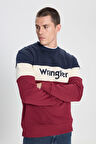 Regular Fit Normal Kesim Bisiklet Yaka İçi Polarlı Bordo Sweatshirt