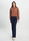 Wrangler Bisiklet Yaka Deve Tüyü Kadın Sweatshırt W242451825 Dark Camel Sweatshirt