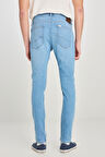 Luke Slim Fit Dar Kesim Açık Mavi Pamuklu Esnek Jean Denim Pantolon