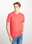 Lee Bisiklet Yaka Mercan Erkek T-Shirt ML60UFQ512 Regular Fit Patch Logo